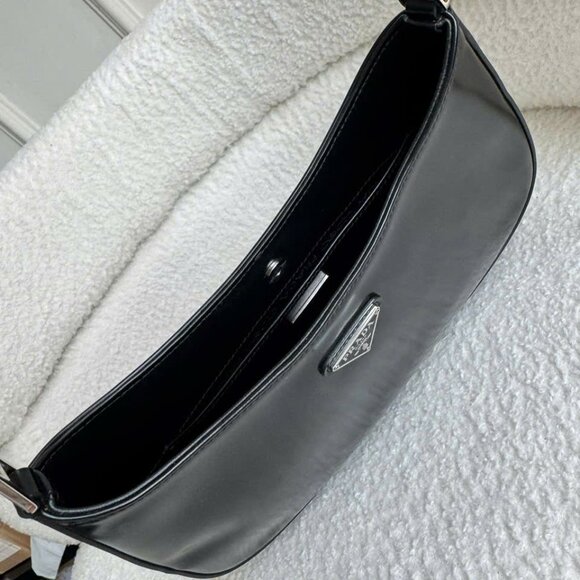 ❌SOLD❌ Prada Cleo Brushed Leather Shoulder Bag Black - Picture 11 of 16
